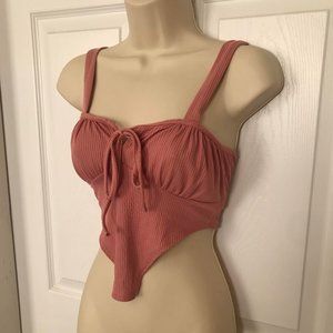 *NEW* Forever 21 Pink Curved Hem Crop Top, Medium